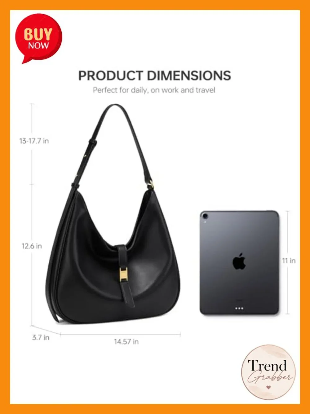 Genuine Leather Hobo Bag Women Shoulder Crossbody Tote Work
